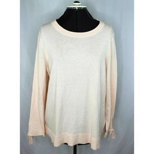 LOFT Wool Blend Sweater Size XL PINK LONG SLEEVE With Ties NWT